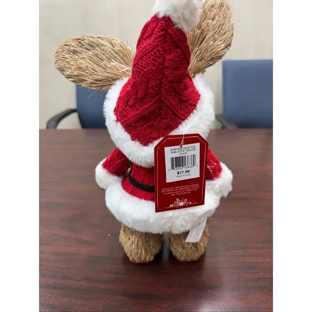 NWT Red Shed Santa Pig Tabletop Decor